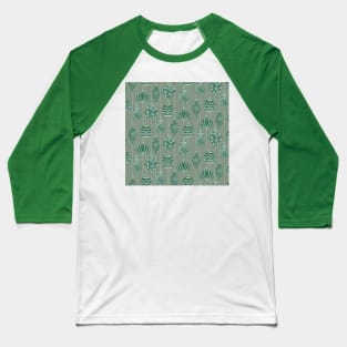 Sage Green Christmas Bubbles Baseball T-Shirt